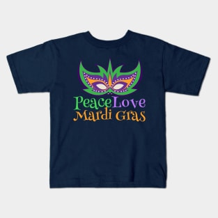 Peace Love Mardi Gras Kids T-Shirt